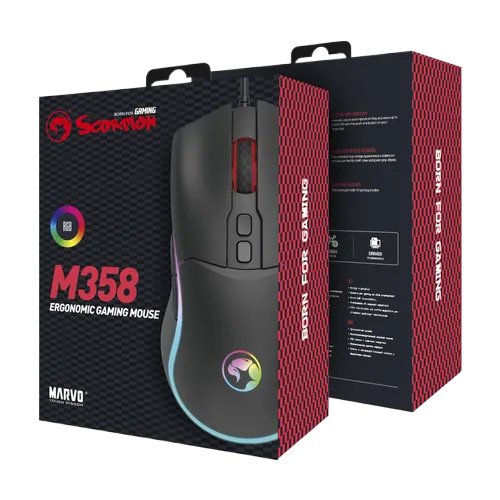 עכבר גיימינג קווי לתכנות Marvo M359 RGB (שחור)