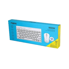 סט מקלדת ועכבר Rapoo 8000M 2.4GHz Wireless / Bluetooth Multi-Mode - צבע לבן