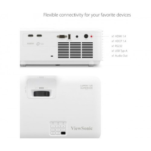 מקרן ViewSonic LS740W Laser 5,000 Lumens WXGA 2XHDMI Speakers