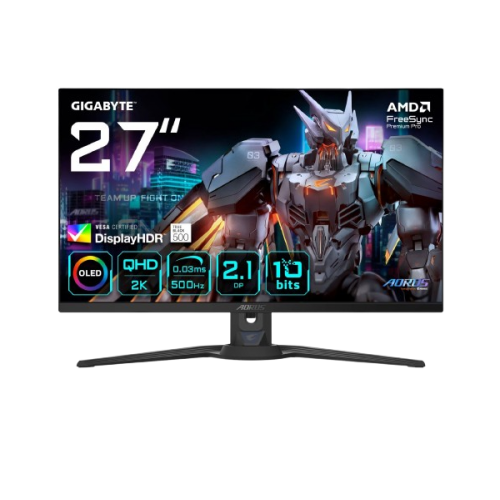 מסך GIGABYTE AORUS FO27Q5P 27 2K QD-OLED 0.03ms 500Hz HDR USB KVM