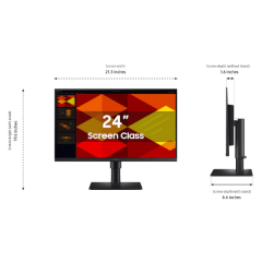 מסך SAMSUNG S24D408GAM IPS FHD 100hz Speakers DP 2XHDMI USB HUB