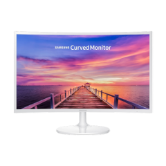 מסך קעור לבן Samsung C27F391FHR FHD VA HDMI VGA 4ms