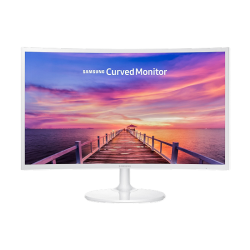 מסך קעור לבן Samsung C27F391FHR FHD VA HDMI VGA 4ms