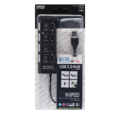 רכזת USB, SmartBuy, 4 יציאות USB 2.0, עם מתגים, שחור, SBHA-7204-B