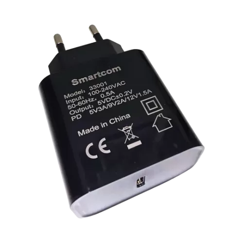 מטען חשמלי 3A עם חיבור Type-C מבית SmartCom – עוצמתי, מהיר ועמיד!