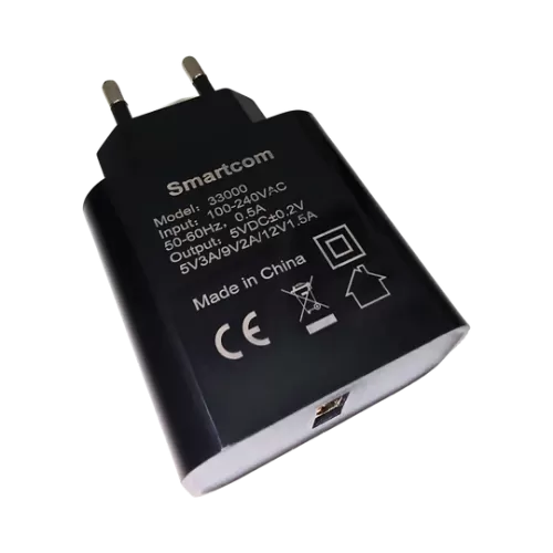 מטען חשמלי 3A עם חיבור USB A מבית SmartCom - הפתרון המושלם לטעינה מהירה ונוחה! 